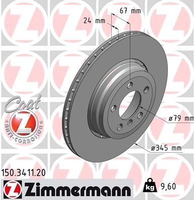 Bremseskive ZIMMERMANN 150.3411.20