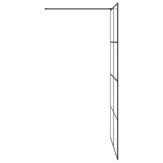 vidaXL Dusjvegg med klart ESG-glass 115x195 cm svart