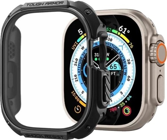 Spigen Tough Armor Deksel til Apple Watch Ultra 49mm - Svart