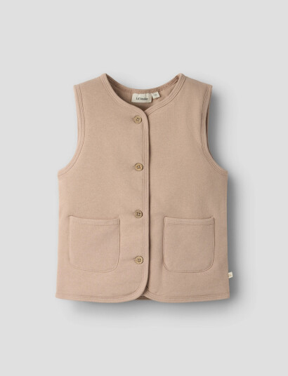 Lil"Atelier Nmfjobo Tia Loose Sweat Vest Pad Lil Beige 104