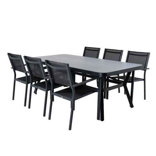Spisegruppe Venture Home Vyn med 6 Curz Stablebare Spisestoler