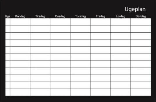 Ugeplan Whiteboard 60X40cm