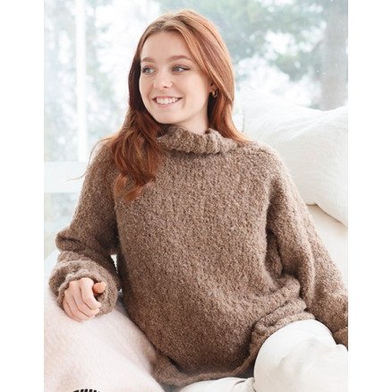 Walnut Wonder by DROPS Design Genser Strikkeoppskrift str S XXXL