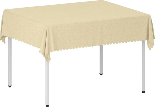 vidaXL Bordduk Rektangulær Kremhvit 140 x 160 cm