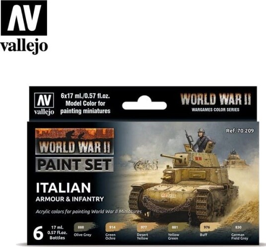 Vallejo Model Color WWII Italian - Armour and Infantry Set