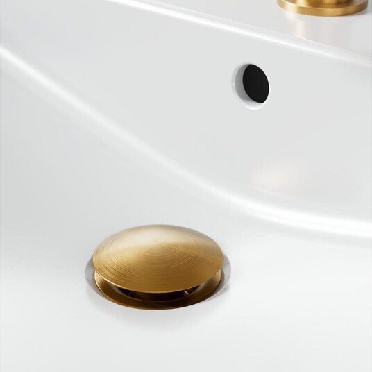 Primy Bunnventil Pop up Eller Åpen Brushed Brass