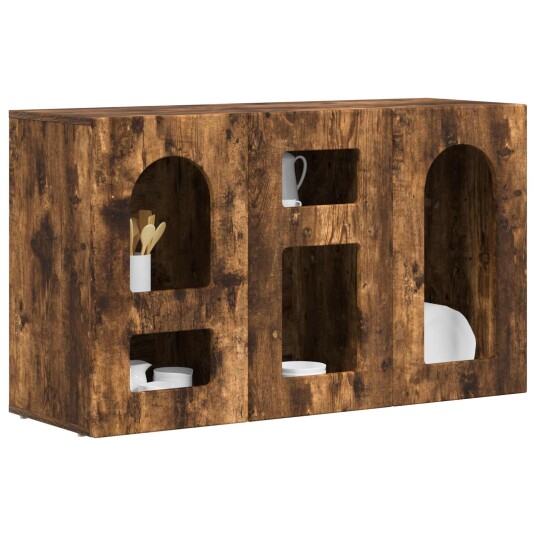 Serviesskap Røkt eik 100 x 35 x 59 cm Konstruert tre Serviesskap Røkt eik 100 x 35 x 59 cm Konstruert tre