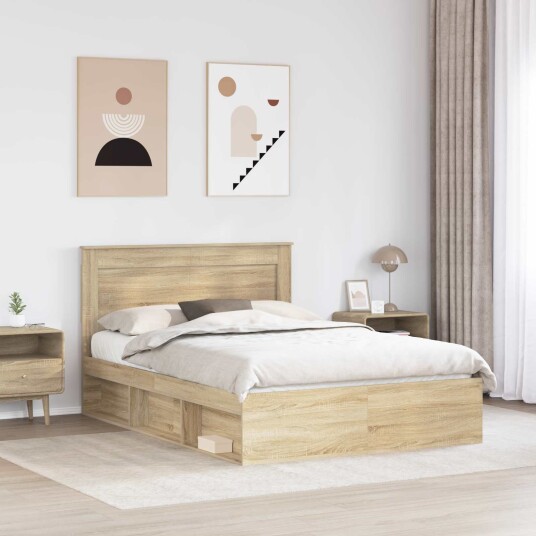 Sengestamme med hodegjerde Sonoma 140 x 190 cm Massiv furu