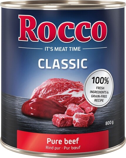 Rocco Våtfôr Classic Rent Storfekjøtt 24 X 800 G
