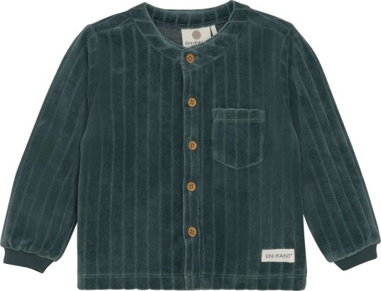 En Fant Skjorte I Velour Og Kordfløyel Balsam Green (68 / 6 mnd)