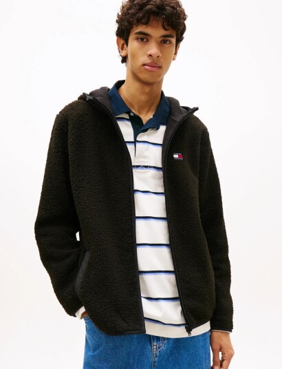 Tommy Jeans Tjm Reg Badge Teddy Zip Tru Ext Black S