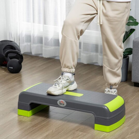 Aerobic stepper høydejusterbart fitnesstrinnbrett 10/15/20 cm innendørs utendørs lastekapasitet opptil 150 kg 78 x 28 cm grønn f