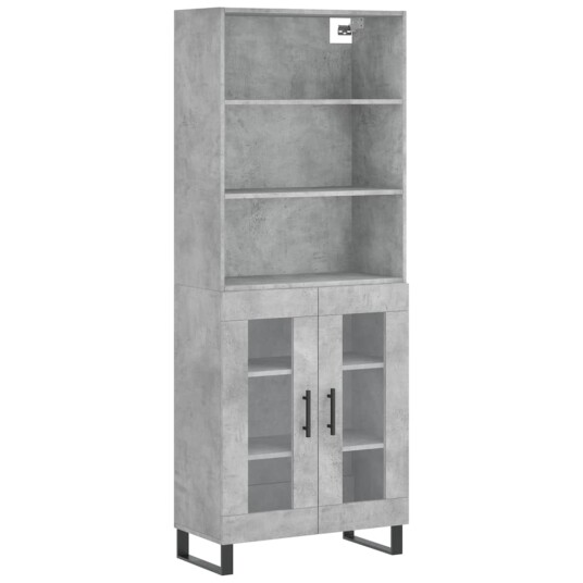 vidaXL Highboard betong grå 69,5x34x180 cm konstruert tre 8720845927127