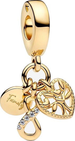 Pandora Infinity Disc And Heart 14K CLEAR One Size