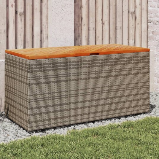  Putekasse grå 110x50x54 cm polyrotting akasie 365956