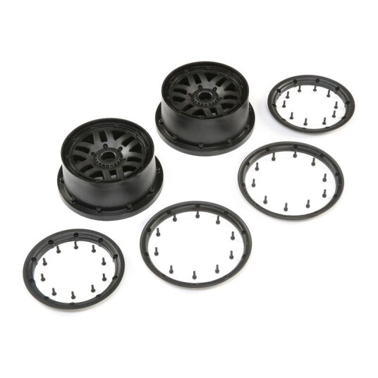 Losi 1/5 Front/Rear 4.75 Wheel and Beadlock Set 24mm Hex 5ive-