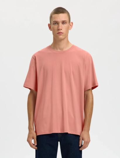 Selected Slhaspen Ss O Neck Tee Noos Pink XXL