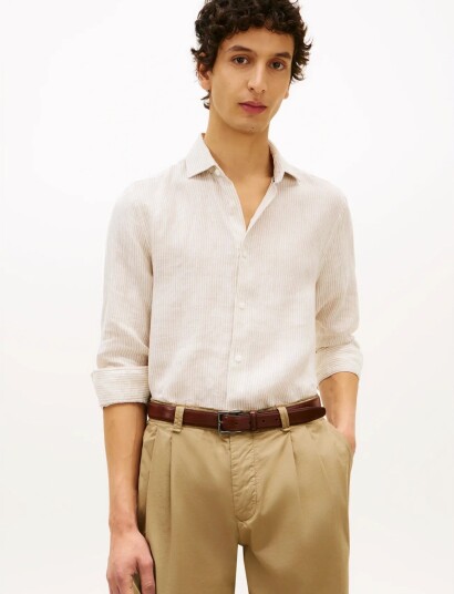 Tommy Hilfiger Dc Linen Stripe Shirt Cream S Tommy Hilfiger Dc Linen Stripe Shirt Cream S