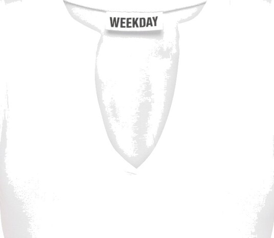 Weekday Slim V Neck Sleeveless Top White XL