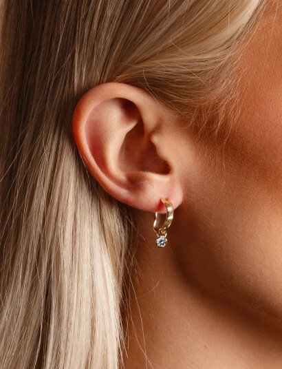 SNÖ of Sweden Kitty Crystal Pendant Ring Ear G/Clear Onesize Gold ONE SIZE SNÖ of Sweden Kitty Crystal Pendant Ring Ear G/Clear Onesize Gold ONE SIZE