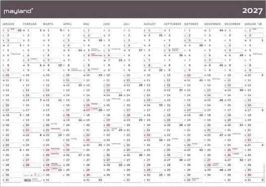 Mayland Kmpekalender Moderne 1x13 mdr. papir rr 2027