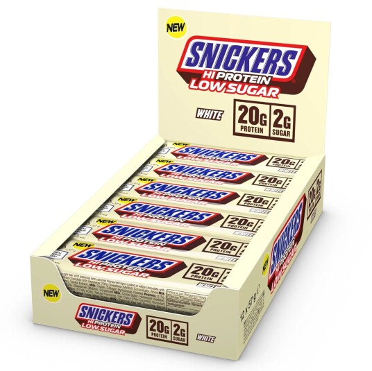 Snickers LOW SUGAR Protein bar 57gx12 stk White Snickers LOW SUGAR Protein bar 57gx12 stk White