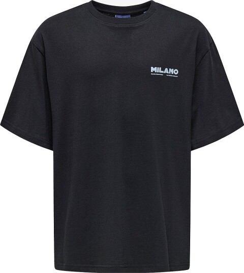 ONLY & SONS JUNIOR   T skjorte Osjfred Milano Ovz Ss Tee   Svart