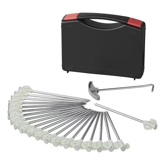 Steinpinne 20 cm metall med krok som lyser i mørket - sett med 20 deler i etui Steinpinne 20 cm metall med krok som lyser i mørket - sett med 20 deler i etui