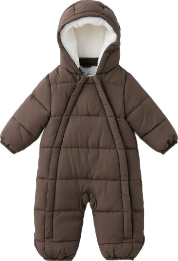 Mango Quilted Zip Up Jumper DARK BROWN 1 3M Mango Quilted Zip Up Jumper DARK BROWN 1 3M