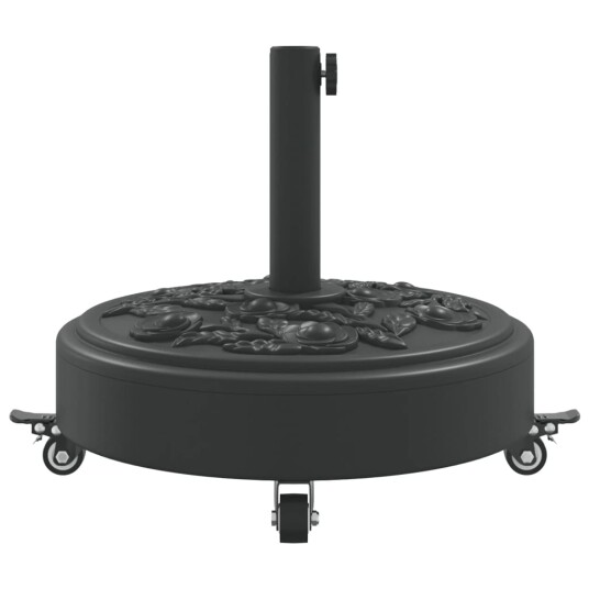  Parasollfot med hjul for Ø38 / 48 mm stenger 27 kg rund