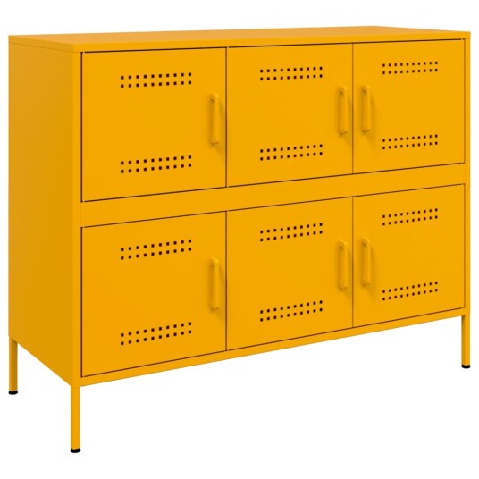 Skjenk sennepsgul 100,5x39x79 cm kaldvalset stål 8721102390616