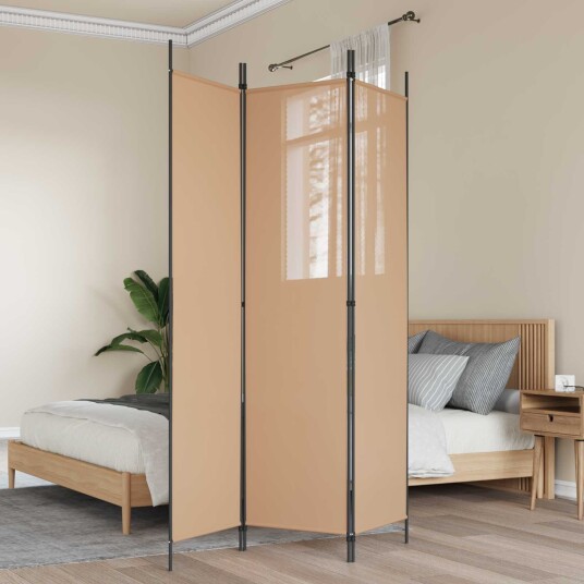 vidaXL 3-panel romdeler Beige 150 x 200 cm Stoff