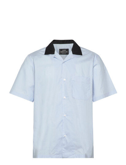 Mads Nørgaard Organic Cotton Poplin Kenji Shirt Ss - Blue - M Mads Nørgaard Organic Cotton Poplin Kenji Shirt Ss - Blue - M