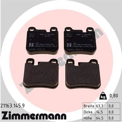 Bremseklosser ZIMMERMANN 21163.145.9 Bremseklosser ZIMMERMANN 21163.145.9