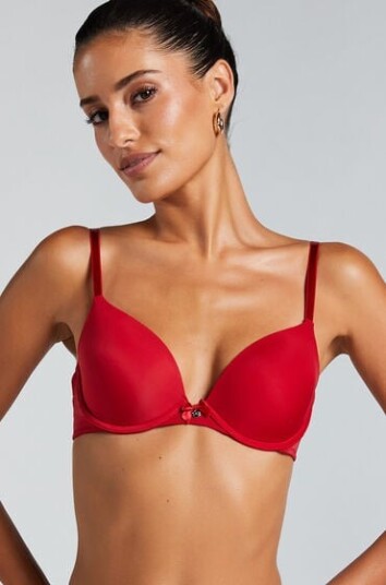 Hunkemöller Vattert bh med bøyle Plunge Rød Hunkemöller Vattert bh med bøyle Plunge Rød