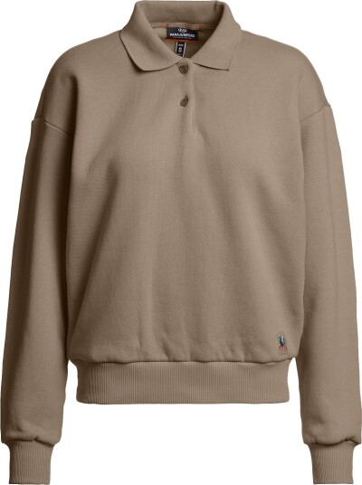 Parajumpers Women"s Saranda Long Sleeve Polo Shirt Slate Mud S