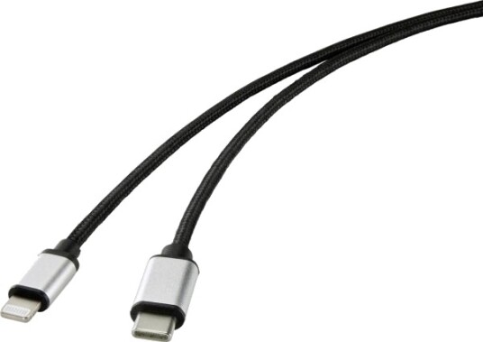 Renkforce Rf-4353446 1 M Lightning Usb C Hankjønn Hankjønn Svart
