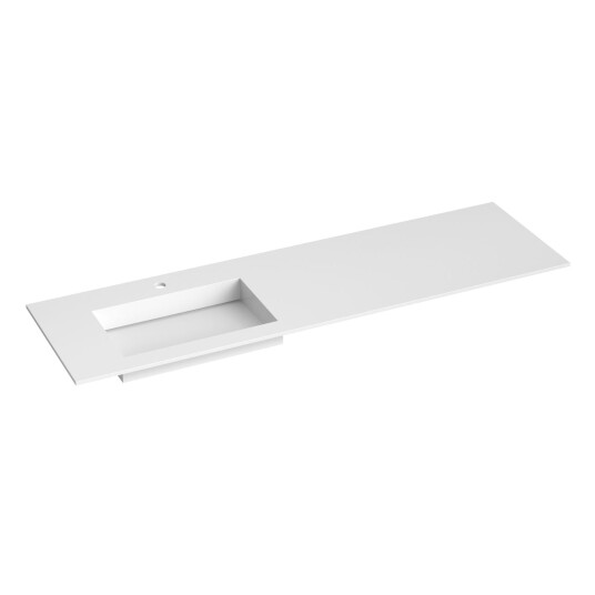 Korsbakken Corian Sidestilt Med Flat Bunn Hvit Matt 160cm Venstre