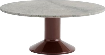Muuto Center Spisebord Ø90 Grå Marmor/mørk Rød