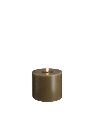 Moods & More LED pillar candle   Melted Dark sand   99x100 mm