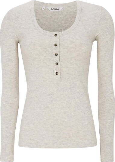 Soft Rebels Srlavana Button Ls T Shirt White XXL