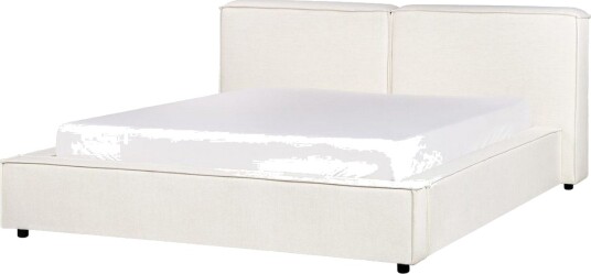 Dubbelsäng Beliani Linards med lamellram Brun Svart 160x200 cm White 160x200 VALUE_MISSING_3