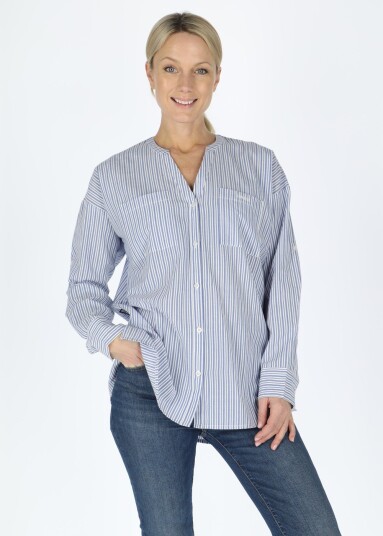 Seaside Houston Oversized Shirt W Blue 38 Skjorter