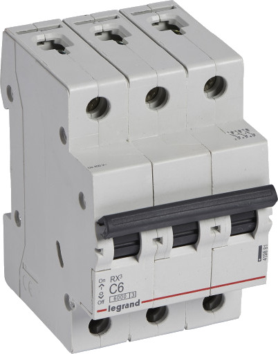 Legrand 4 stk RX³ MCB automatsikring C6 3P 3M 6kA Legrand 4 stk RX³ MCB automatsikring C6 3P 3M 6kA