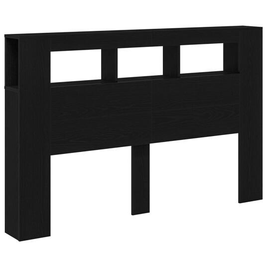 LED Hodegavl Svart Eik 160x18,5x45 cm Konstruert tre