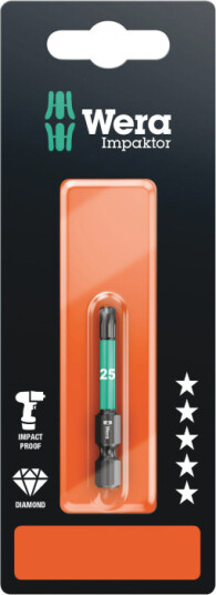 Wera 50 mm TX25 Impaktor Torx Bit - 867/4 IMP DC SB