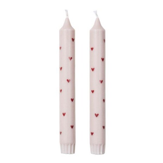 Broste Copenhagen Amor kronelys hjerter 19 cm 2 stk soft pink/red Broste Copenhagen Amor kronelys hjerter 19 cm 2 stk soft pink/red