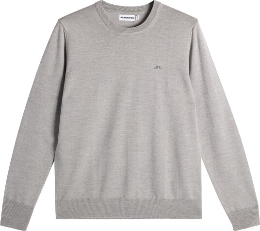 J.Lindeberg Keane Merino Crew Neck Golfgenser herre Light Grey Melange XX Large