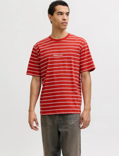 Jack & Jones Jornorrebro Stripe Tee Ss Cn Ln Red M Jack & Jones Jornorrebro Stripe Tee Ss Cn Ln Red M