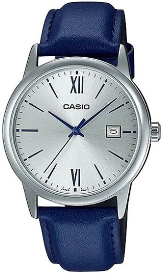Casio Herreklokke MTP V002L 2B3UDF Classic Sølvfarget/Lær Ø37 mm